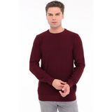 Bordo Erkek%100 Pamuk Pirinç Örgü Bisiklet Yaka Triko Kazak TRIST-1207