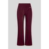 Bordo Esnek Yüksek Bel Spor Performans Kadın Ispanyol Paça Kadın Tayt - 94686 - XL