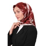 Bordo Fırça İzi Desen Twill İpek Eşarp