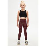 Bordo Flamingo Desenli Kız Çocuk Örme Kışlık Tayt