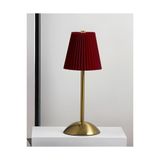 Bordo Gold Metal Abajur Işık Kademesi Yükselen Modern Tasarım Masa Lambası Led Işıklı