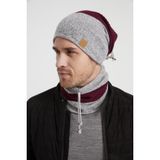 Bordo-Gri Erkek Genc Best Of Butikgiz Bordo Gri Sapka Bere Boyunluk Takim -Spor, Rahat,Pamuklu Termal