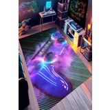 Bordo Halı Gamer Odası Halısı Makinede Yıkanabilir Kaymaz Taban Leke Tutmaz Genç Oyuncu ve Çocuk Odası Halısı-OYUN2