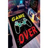 Bordo Halı Gamer Odası Halısı Makinede Yıkanabilir Kaymaz Taban Leke Tutmaz Genç Oyuncu ve Çocuk Odası Halısı-OYUN9