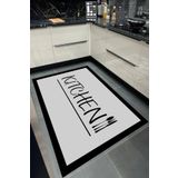 Bordo Halı GRİ SİYAH Yıkanabilir Kaymaz Taban Halı Salon Dekor Yolluk Koridor Mutfak Halısı Dinner