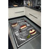 Bordo Halı SİYAH Mutfak Halısı Yıkanabilir Kaymaz Taban Halı Salon Dekor Yolluk Koridor Mutfak Halısı Macaron