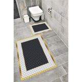 Bordo Halı Su Emici Yumuşak Kaymaz Taban Sünger Dolgulu Pamuksu Doku Yıkanabilir Dekoratif Banyo Paspası 1246