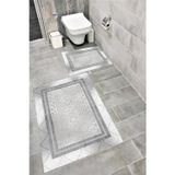 Bordo Halı Su Emici Yumuşak Kaymaz Taban Sünger Dolgulu Pamuksu Doku Yıkanabilir Dekoratif Banyo Paspası 1371B