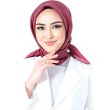 BORDO Harem Scarf Kristal Saten Eşarp - 100 x 100 cm
