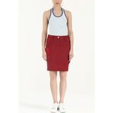 Bordo Ipek Kumaş Mixli Dar Kesim Etek 80552 - 01-Bordo - 48