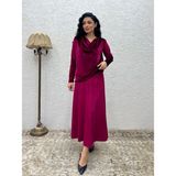 Bordo Kadife Bluz - 2XL - 3XL