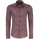 Bordo Kareli Slim-Fit Gömlek - 2XL