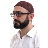 Bordo Kislik Nokta Desenli Orlon Namaz Takkesi