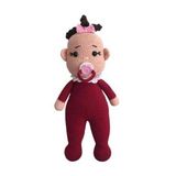 Bordo Kız Emzikli Tombiş Bebek Amigurumi Organik Oyuncak