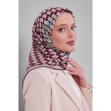 Bordo Küp Desen Soft Eşarp