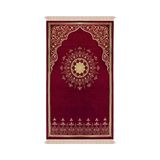 Bordo Mandala Desen Kabartmalı Özel Dokuma Seccade