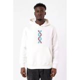 Bordo Mavi Dna Beyaz Erkek 3İp Kapşonlu Sweatshirt