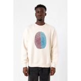 Bordo Mavi Parmak İzi Ekru Erkek 2İp Sweatshirt