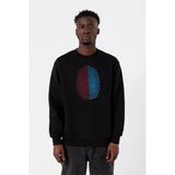 Bordo Mavi Parmak İzi Siyah Erkek 2İp Sweatshirt