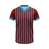 Bordo Mavi V Yaka Çizgili Taraftar Forması