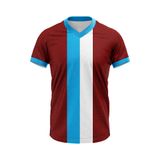 Bordo Mavi V Yaka Modern Tasarım Taraftar Forması