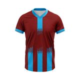 Bordo Mavi V Yaka Tasarım Taraftar Forması