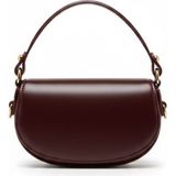 Bordo Mini Kadın El & Omuz Çantası – Retro Baguette Stil Şık Tasarım - Bordo-85493