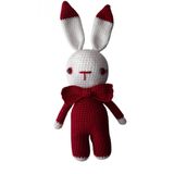 Bordo Miniş Tavşan Uyku Arkadaşı Amigurumi Organik Oyuncak