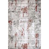 Bordo Oryantal Modern Geometrik Etnik Eskitme Desenli Boho Makinada Yıkanabilir Hafif Hav Toz Vermez Leke Tutmaz Kaymaz Taban Dijital Makine Baskı Halı Oturma Odası Salon Yolluk Koridor Mutfak Halısı
