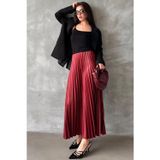 Bordo Pileli Kadın Etek MG2318