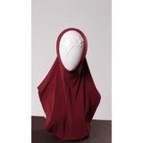 Bordo Pratik Hazır Geçmeli Genç Tesettür Bone Sandy Kumaş Düz Hijab 2312_16