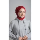 Bordo Pratik Hazır Geçmeli Şal Viskon Kumaş Penye Şal 2108_16