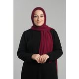 Bordo Pratik Hazır Geçmeli Şal Viskon Önü Süngerli Penye Şal 2202_16
