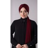 Bordo Pratik Hazır Geçmeli Tesettür Bone Sandy Kumaş Atkılı 2204_16