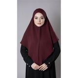 Bordo Pratik Hazır Geçmeli Tesettür Eşarp Aerobin Kumaş Düz Hijab 2309_16