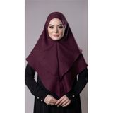 Bordo Pratik Hazır Geçmeli Tesettür Eşarp Pamuk Caz Kumaş Çift Katlı Düz Hijab 2303_16