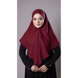Bordo Pratik Hazır Geçmeli Tesettür Eşarp Pamuk Caz Kumaş Düz Hijab 2306_16