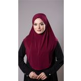 Bordo Pratik Hazır Geçmeli Tesettür Eşarp Sandy Kumaş Düz Hijab 2308_16