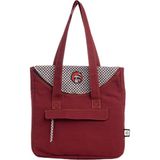 Bordo Rakun Desenli Canvas Kumaş Omuz Çantası - Karışık