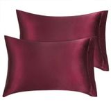 BORDO RENK İKİLİ PAMUK SATEN YASTIK KILIFI