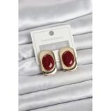 Bordo Renk Kare Model Kadın Küpe - Tj-Bkp11658