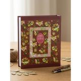 Bordo Renkli 10X15 cm Fotoğraf Albümü, 200 Fotoğraf Kapasiteli Çiçek Desenli Tasarım