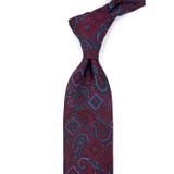 Bordo Şal Desen Mendilli Klasik Kravat KK13905