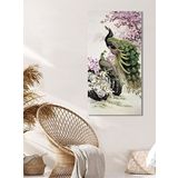 BORDO SANAT 35 X 70 Cm Dekoratif Tavus Kuşu Duvar Kanvas Tablo