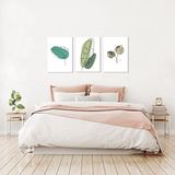 BORDO SANAT 35x50cm 3'lü Çiçek Set Dekoratif Duvar Kanvas Tablo