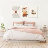 BORDO SANAT 35x50cm 3'lü Soyut Set Dekoratif Duvar Kanvas Tablo BRD-SNT-M-0953