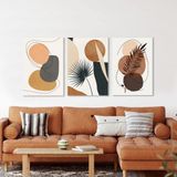 BORDO SANAT 35x50cm 3'lü Soyut Set Dekoratif Duvar Kanvas Tablo