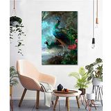 Bordo Sanat 40 x 60 cm Dekoratif Tavus Kuşu Duvar Kanvas Tablo
