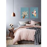 BORDO SANAT 40x55cm 2'li Çiçek Set Dekoratif Duvar Kanvas Tablo