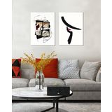 BORDO SANAT 40x55cm 2'li Soyut Set Dekoratif Duvar Kanvas Tablo